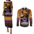 Animal War Heroes Australia ANZAC Day Couples Matching Puletasi and Long Sleeve Button Shirt We Will Always Remember Them