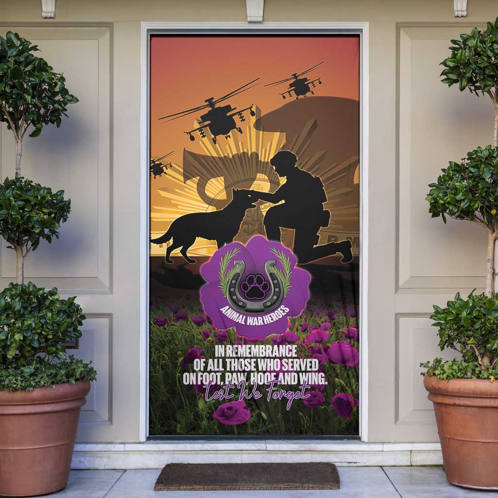 Animal War Heroes Australia ANZAC Day Door Cover We Will Always Remember Them