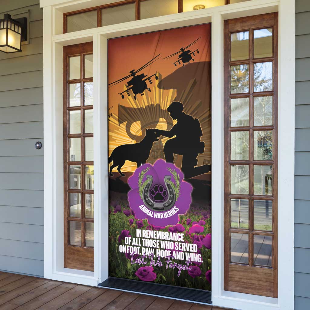 Animal War Heroes Australia ANZAC Day Door Cover We Will Always Remember Them