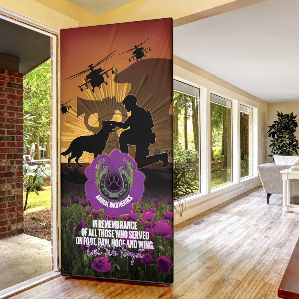 Animal War Heroes Australia ANZAC Day Door Cover We Will Always Remember Them
