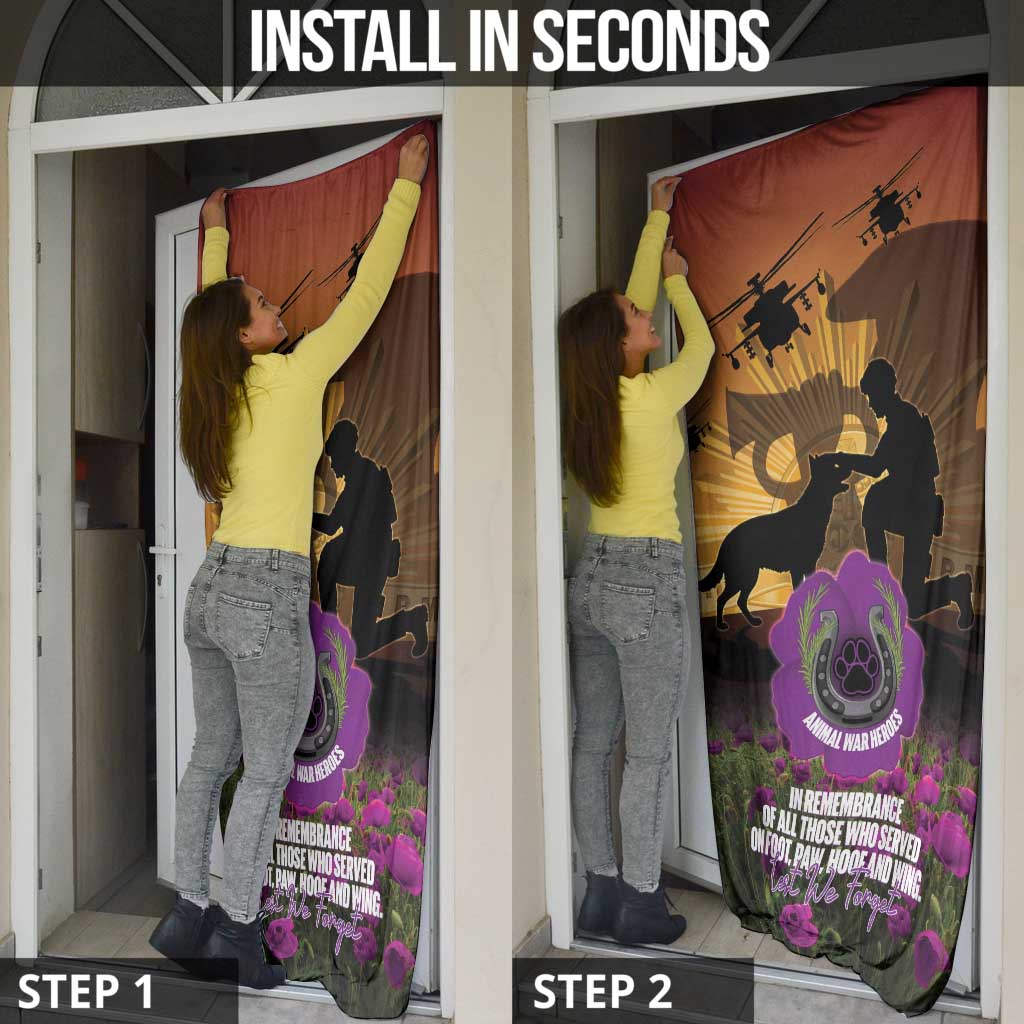 Animal War Heroes Australia ANZAC Day Door Cover We Will Always Remember Them