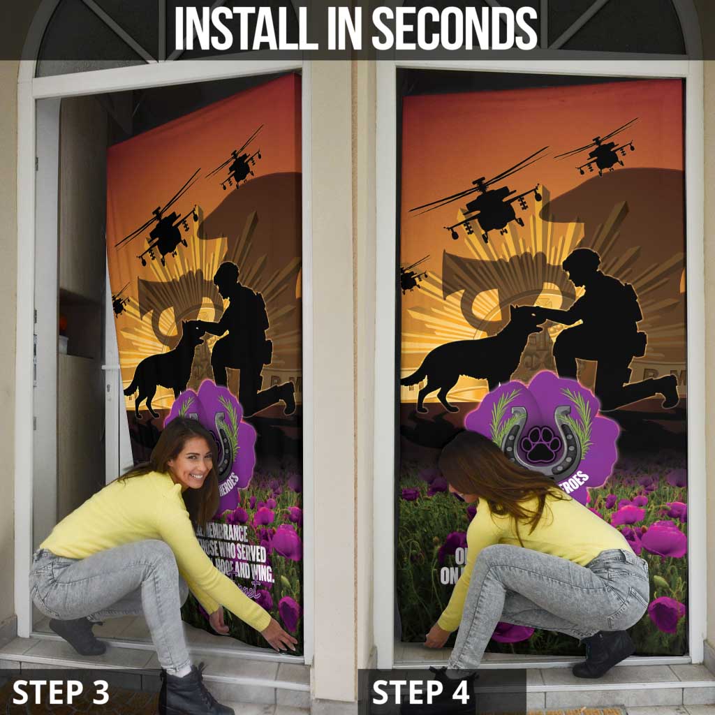 Animal War Heroes Australia ANZAC Day Door Cover We Will Always Remember Them