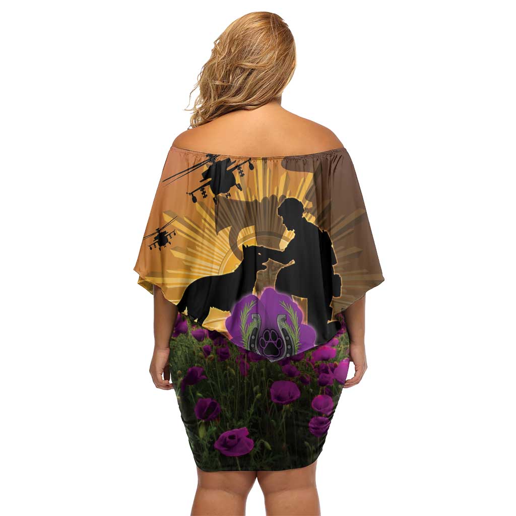 Animal War Heroes Australia ANZAC Day Family Matching Off Shoulder Short Dress and Hawaiian Shirt We Will Always Remember Them