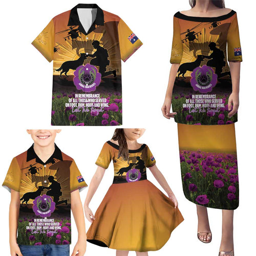 Animal War Heroes Australia ANZAC Day Family Matching Puletasi and Hawaiian Shirt We Will Always Remember Them