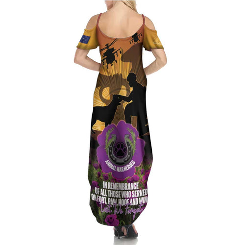 Animal War Heroes Australia ANZAC Day Family Matching Summer Maxi Dress and Hawaiian Shirt We Will Always Remember Them