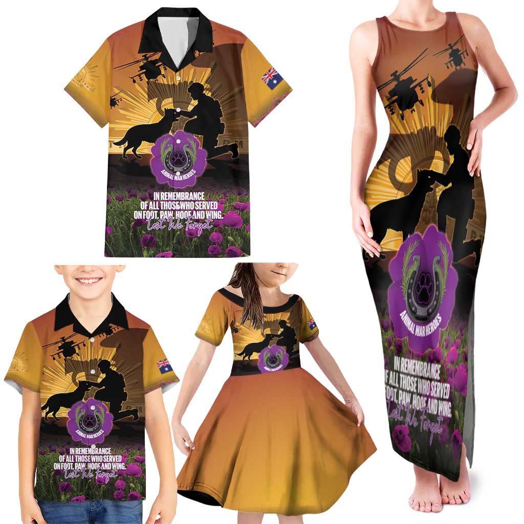Animal War Heroes Australia ANZAC Day Family Matching Tank Maxi Dress and Hawaiian Shirt We Will Always Remember Them
