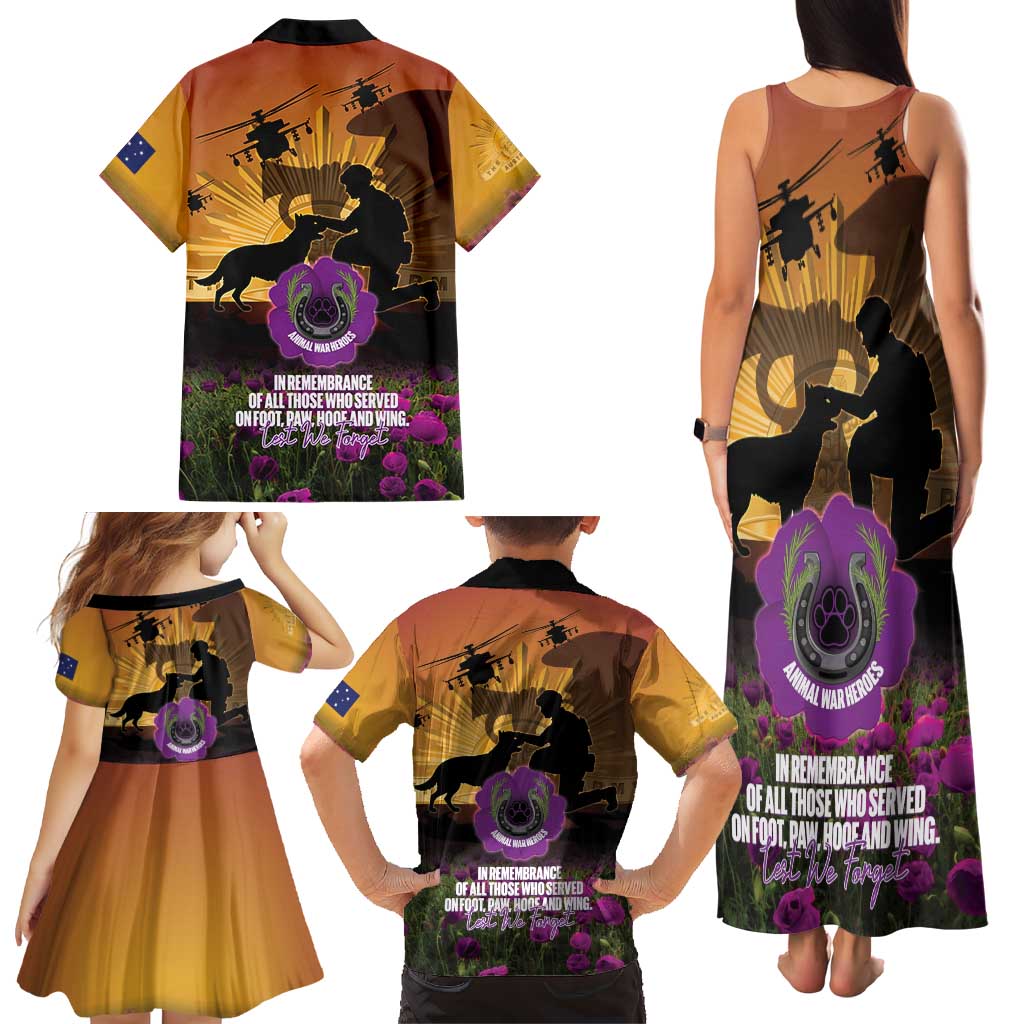 Animal War Heroes Australia ANZAC Day Family Matching Tank Maxi Dress and Hawaiian Shirt We Will Always Remember Them