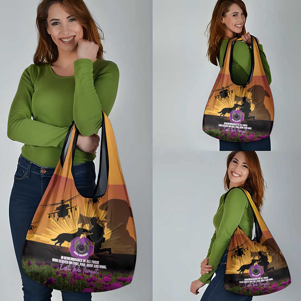 Animal War Heroes Australia ANZAC Day Grocery Bag We Will Always Remember Them