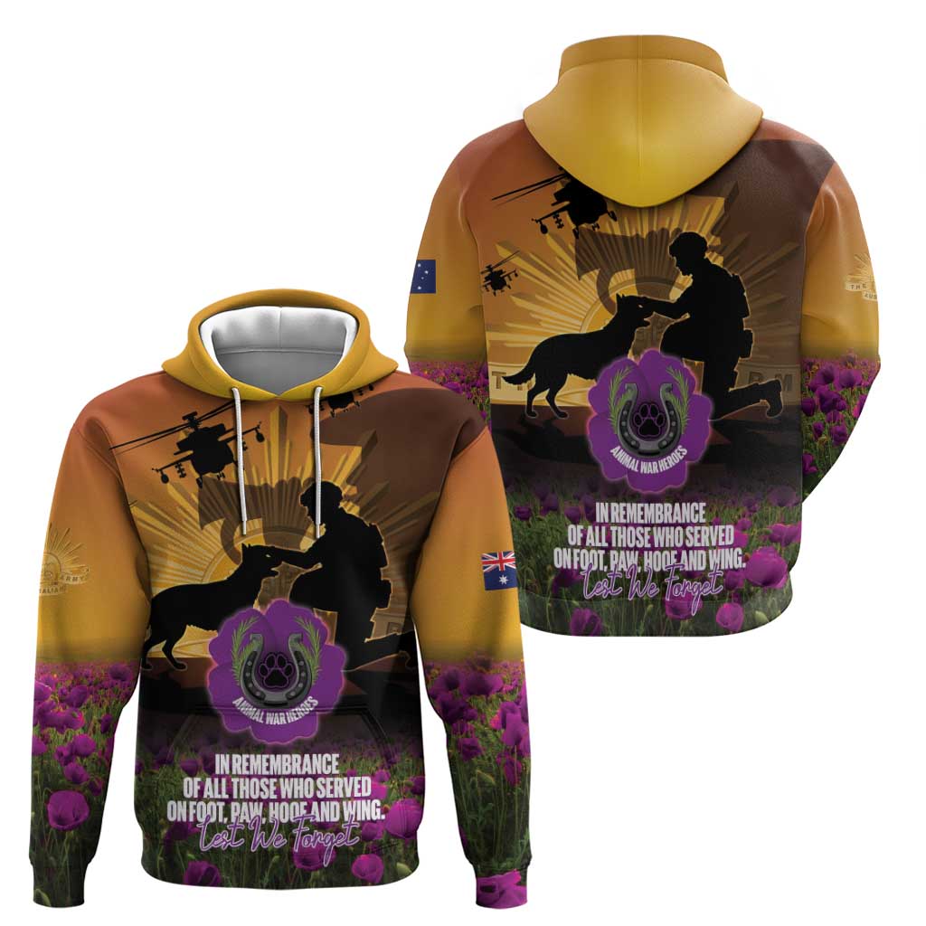 Animal War Heroes Australia ANZAC Day Hoodie We Will Always Remember Them