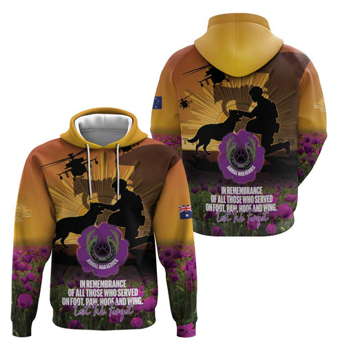 Animal War Heroes Australia ANZAC Day Hoodie We Will Always Remember Them