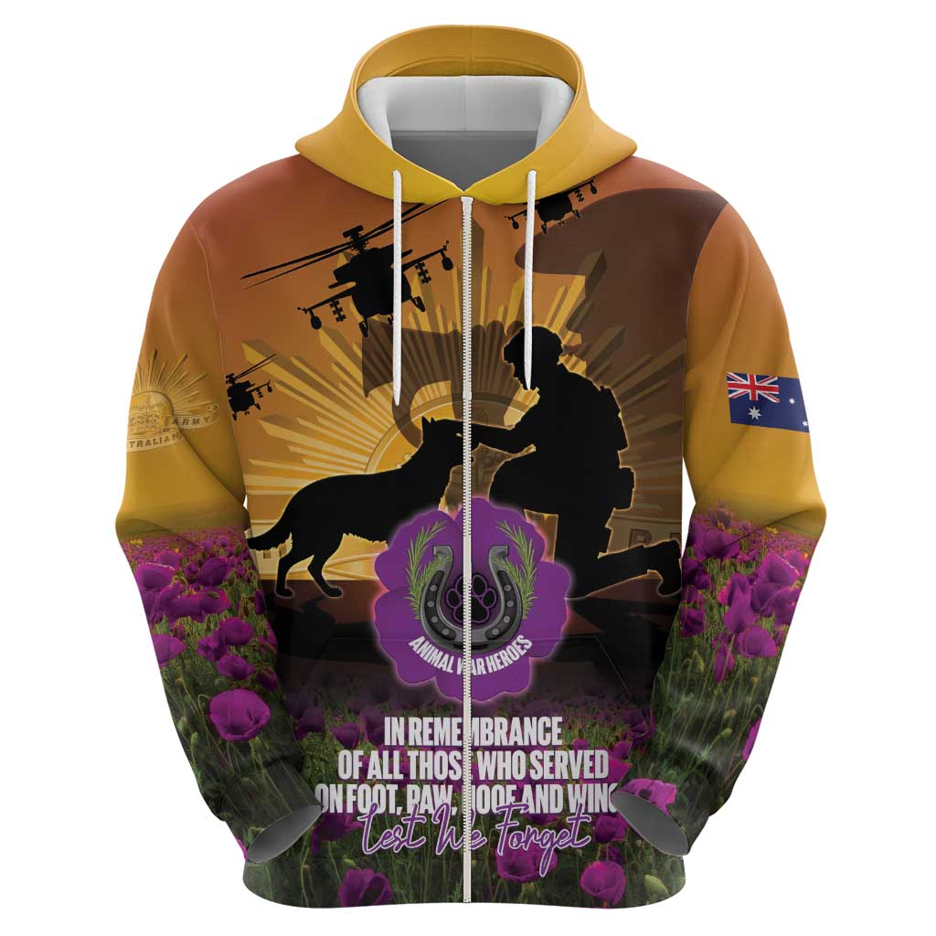 Animal War Heroes Australia ANZAC Day Hoodie We Will Always Remember Them