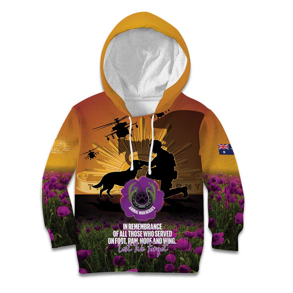Animal War Heroes Australia ANZAC Day Kid Hoodie We Will Always Remember Them