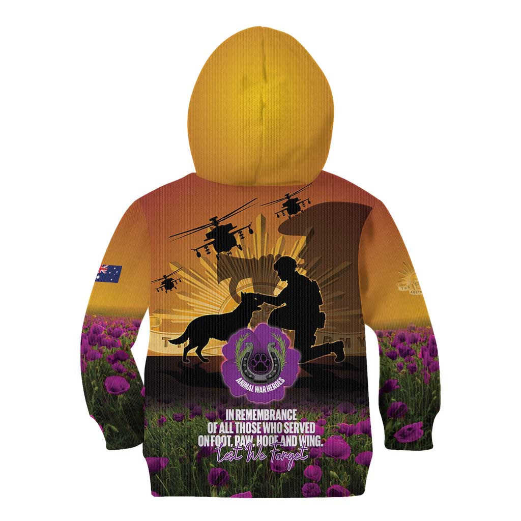 Animal War Heroes Australia ANZAC Day Kid Hoodie We Will Always Remember Them