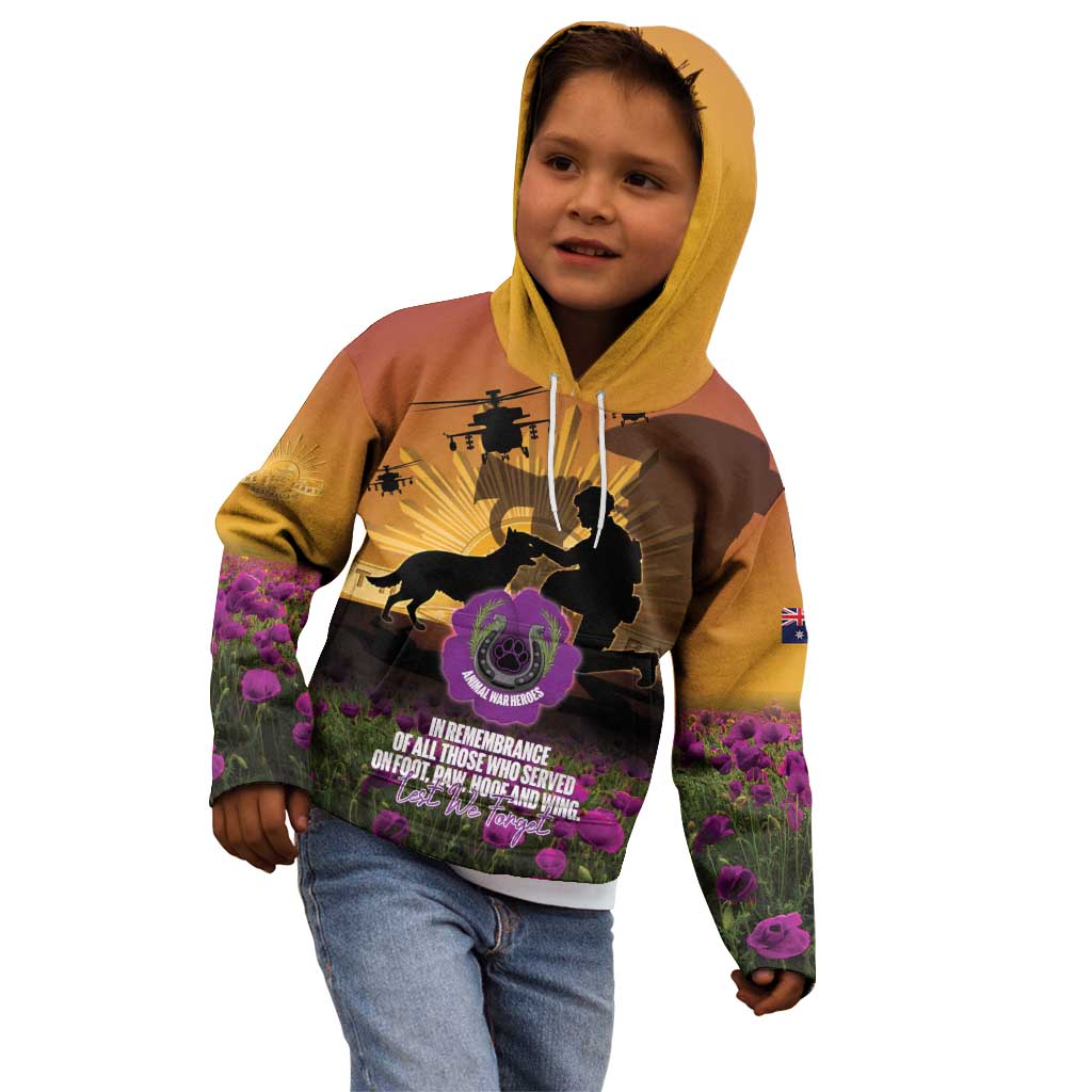 Animal War Heroes Australia ANZAC Day Kid Hoodie We Will Always Remember Them