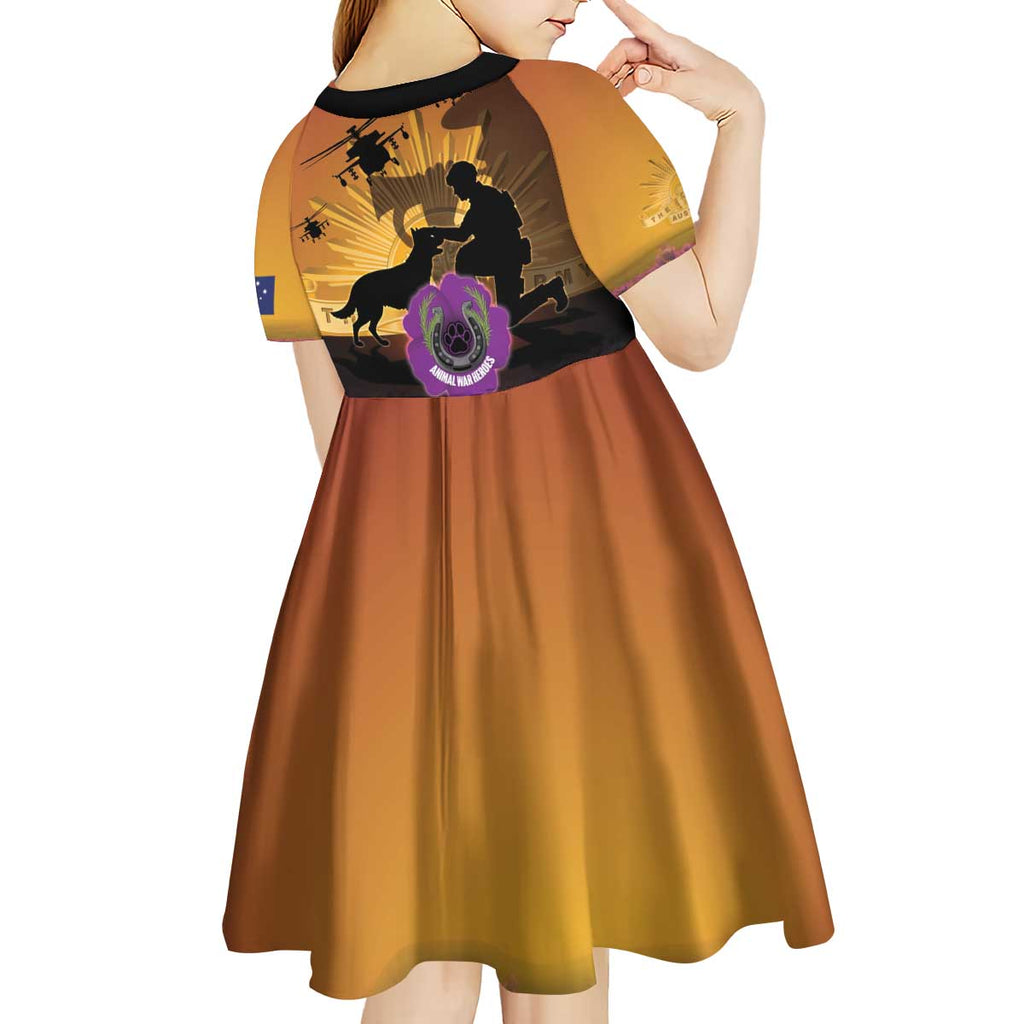 Animal War Heroes Australia ANZAC Day Kid Short Sleeve Dress We Will Always Remember Them