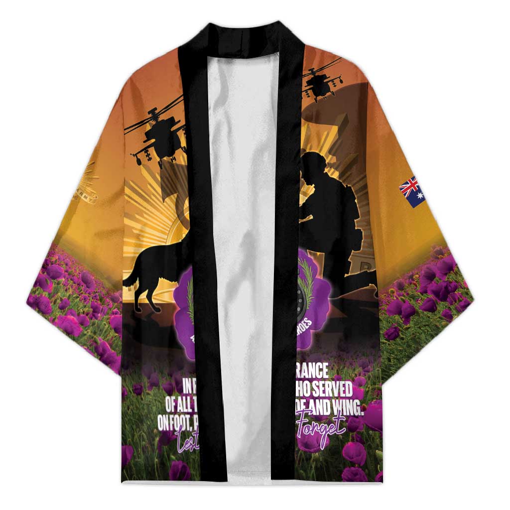 Animal War Heroes Australia ANZAC Day Kimono We Will Always Remember Them
