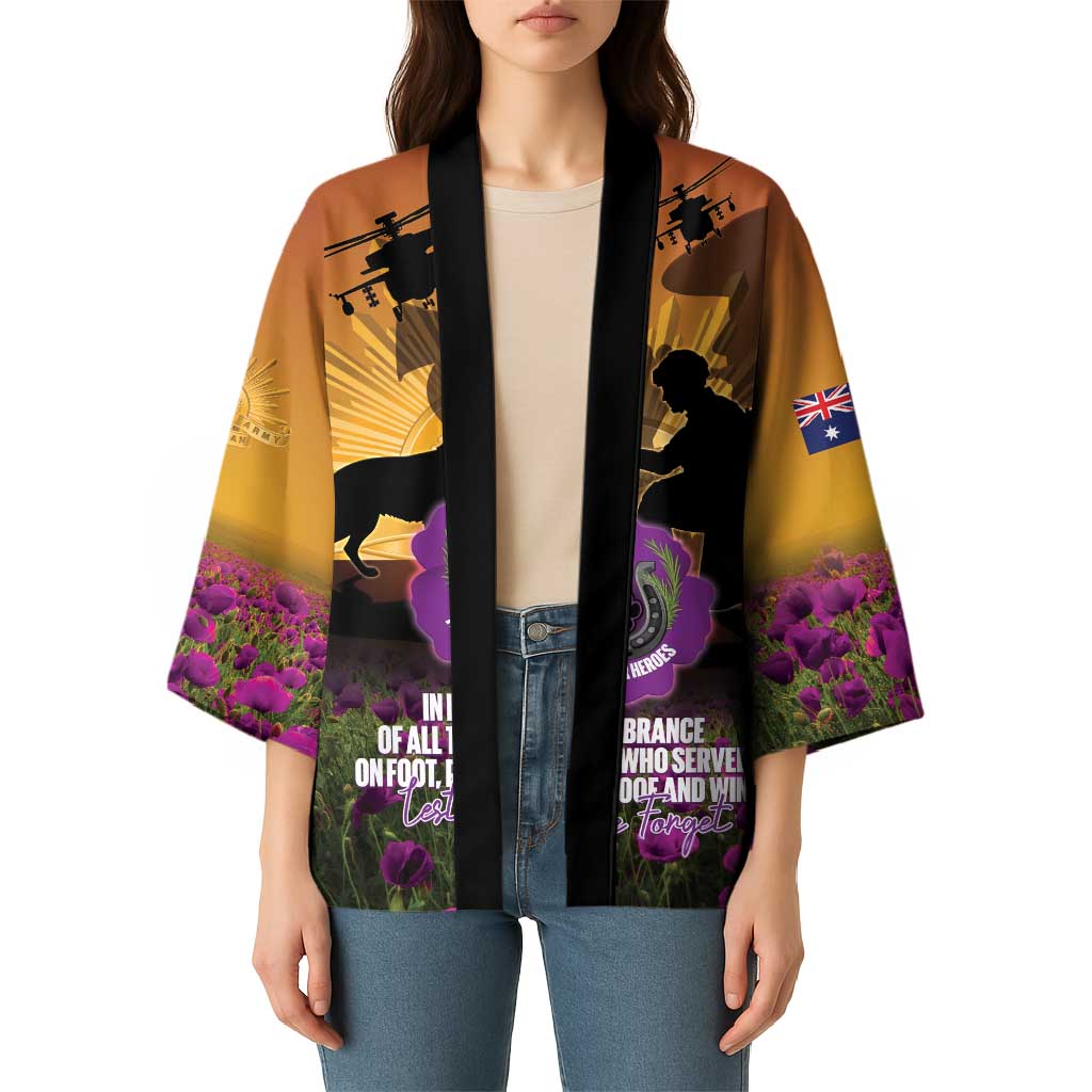 Animal War Heroes Australia ANZAC Day Kimono We Will Always Remember Them