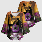 Animal War Heroes Australia ANZAC Day Kimono Sleeve Blouse We Will Always Remember Them