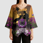 Animal War Heroes Australia ANZAC Day Kimono Sleeve Blouse We Will Always Remember Them
