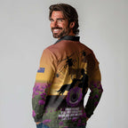 Animal War Heroes Australia ANZAC Day Long Sleeve Polo Shirt We Will Always Remember Them