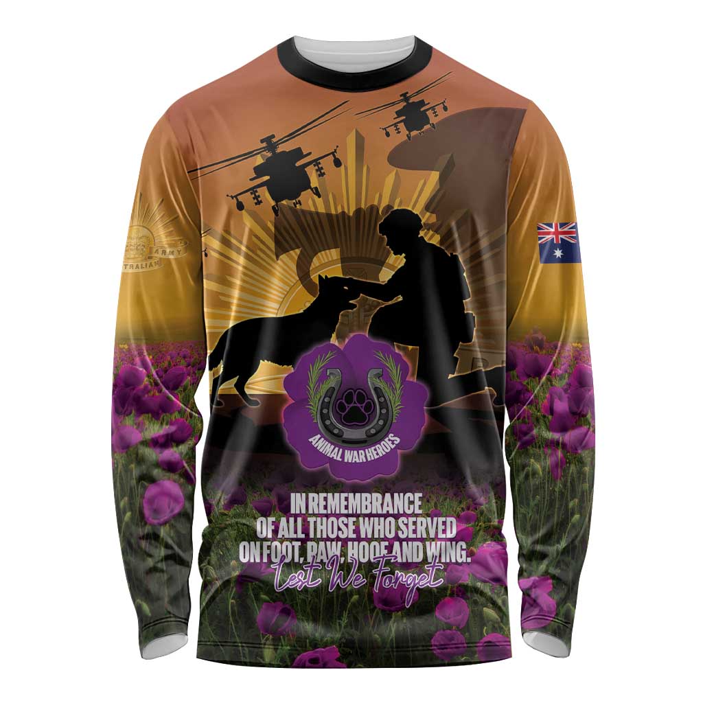 Animal War Heroes Australia ANZAC Day Long Sleeve Shirt We Will Always Remember Them