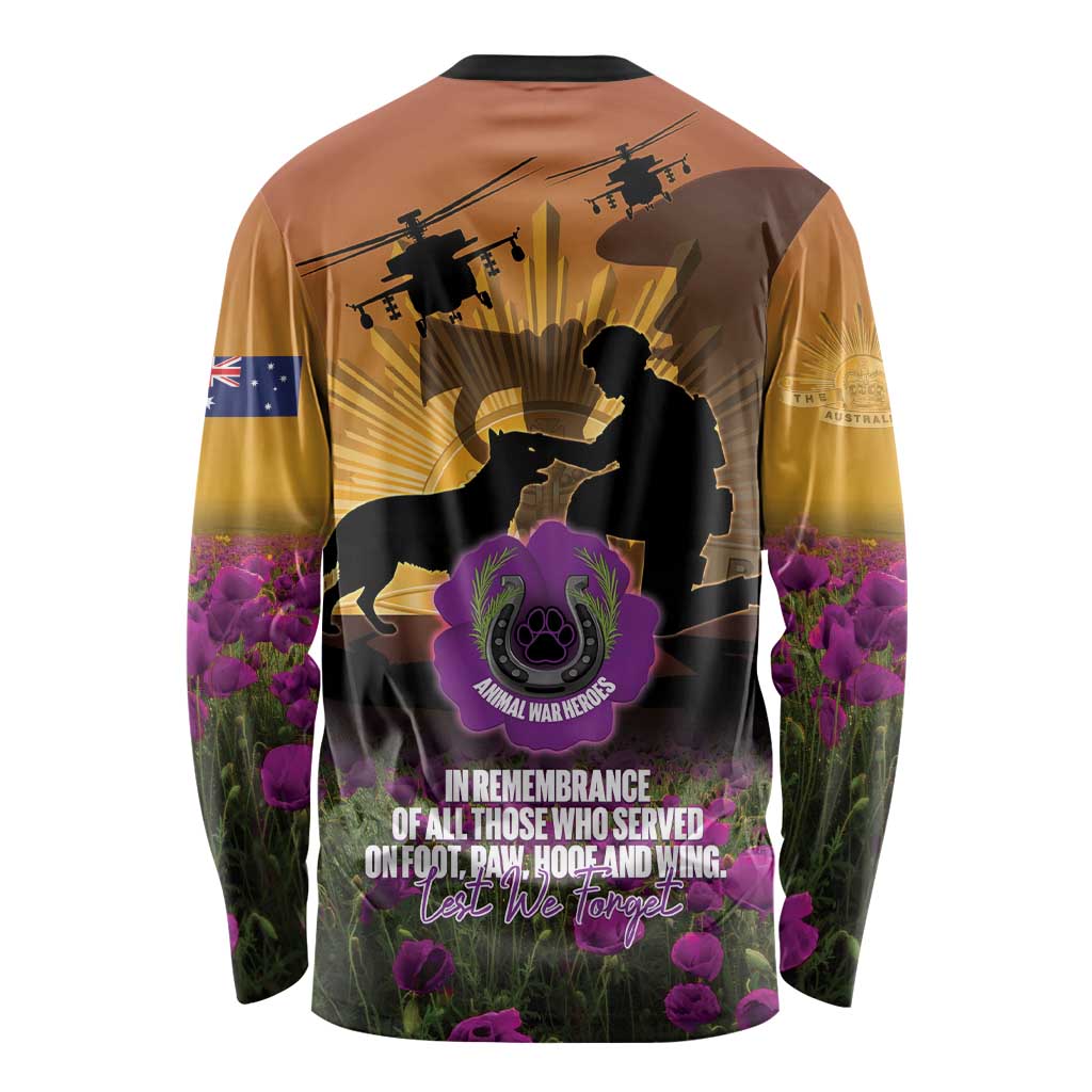 Animal War Heroes Australia ANZAC Day Long Sleeve Shirt We Will Always Remember Them