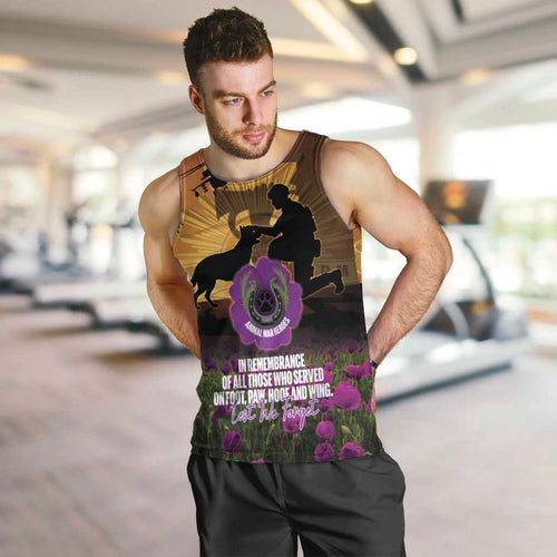 Animal War Heroes Australia ANZAC Day Men Tank Top We Will Always Remember Them