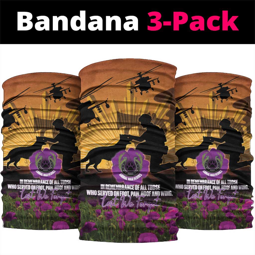 Animal War Heroes Australia ANZAC Day Neck Gaiter We Will Always Remember Them