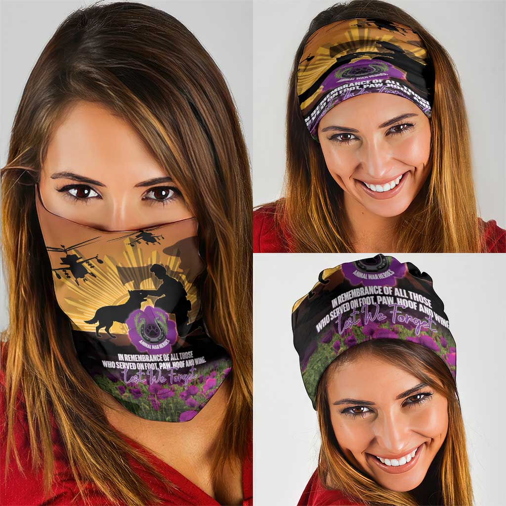 Animal War Heroes Australia ANZAC Day Neck Gaiter We Will Always Remember Them