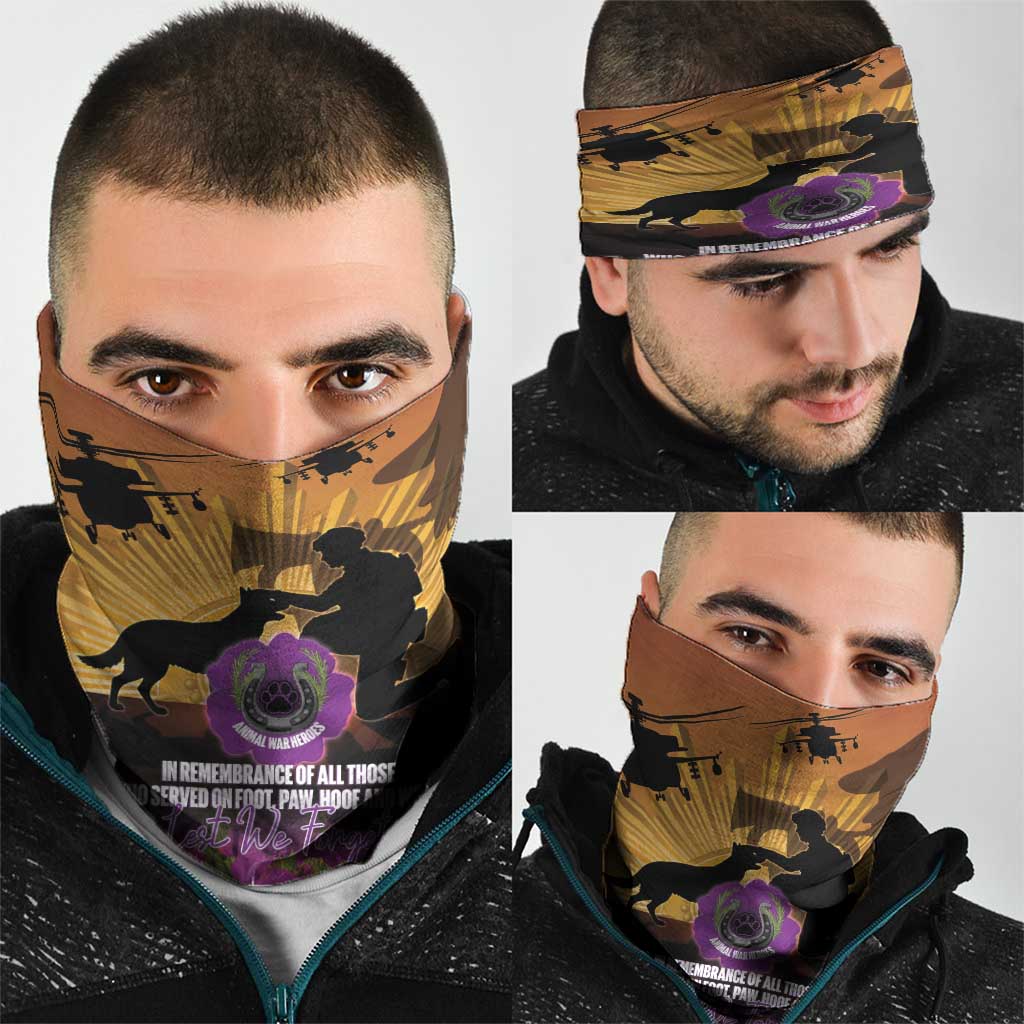 Animal War Heroes Australia ANZAC Day Neck Gaiter We Will Always Remember Them