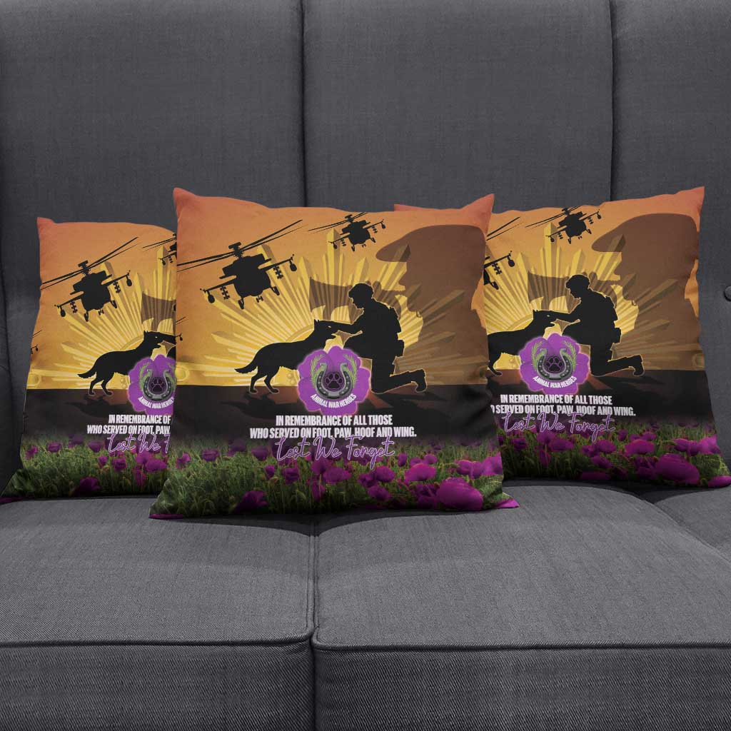 Animal War Heroes Australia ANZAC Day Pillow Cover We Will Always Remember Them