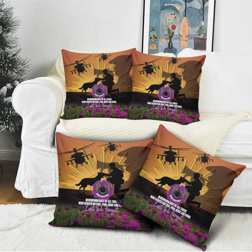 Animal War Heroes Australia ANZAC Day Pillow Cover We Will Always Remember Them