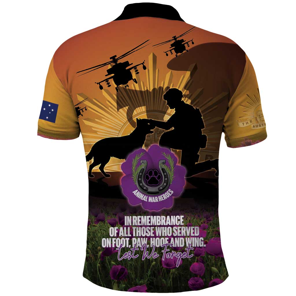 Animal War Heroes Australia ANZAC Day Polo Shirt We Will Always Remember Them