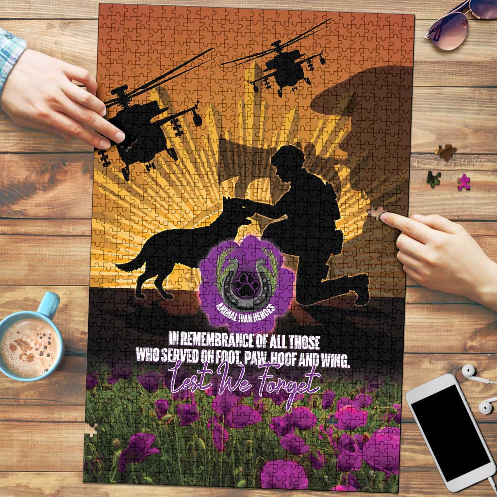 Animal War Heroes Australia ANZAC Day Puzzle We Will Always Remember Them