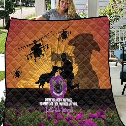 Animal War Heroes Australia ANZAC Day Quilt We Will Always Remember Them