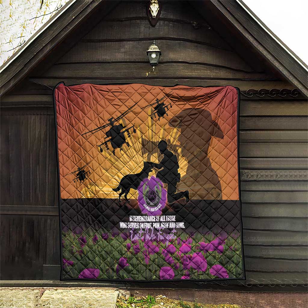 Animal War Heroes Australia ANZAC Day Quilt We Will Always Remember Them