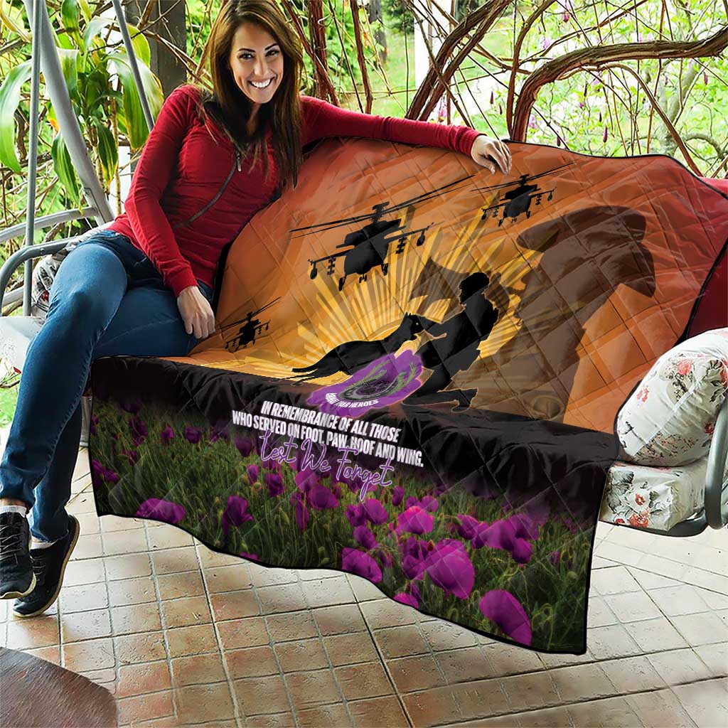Animal War Heroes Australia ANZAC Day Quilt We Will Always Remember Them