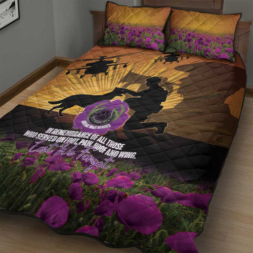 Animal War Heroes Australia ANZAC Day Quilt Bed Set We Will Always Remember Them