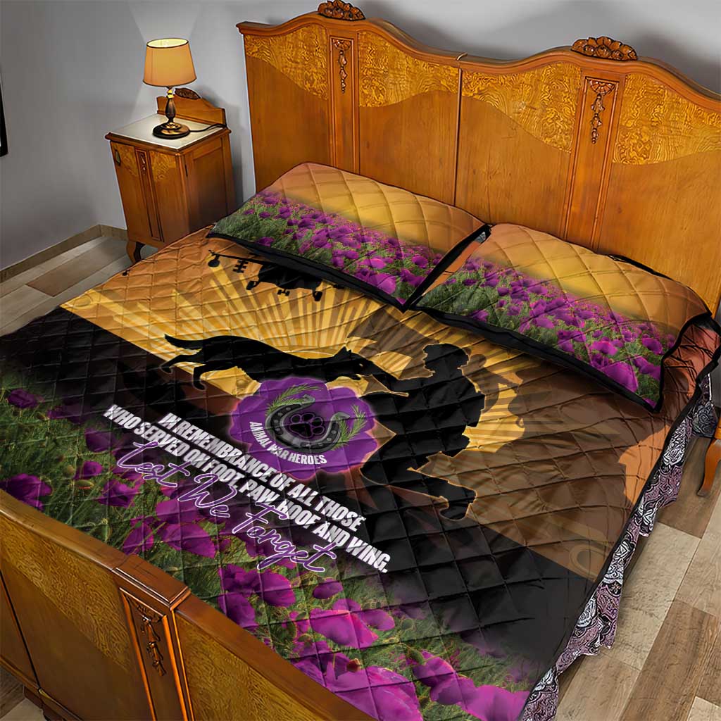 Animal War Heroes Australia ANZAC Day Quilt Bed Set We Will Always Remember Them