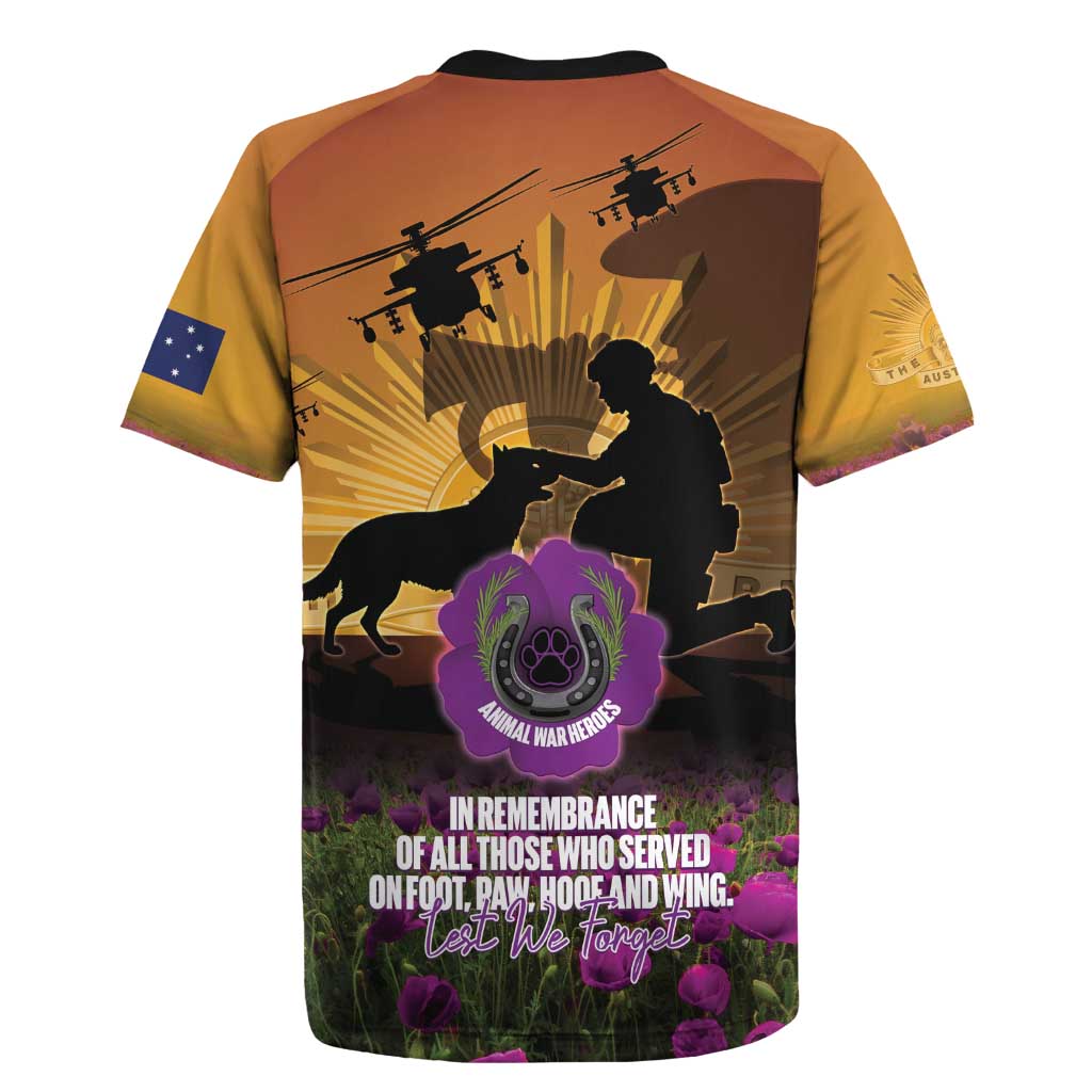 Animal War Heroes Australia ANZAC Day Rugby Jersey We Will Always Remember Them