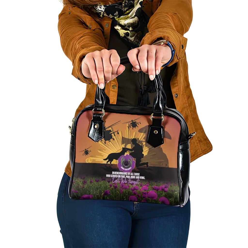 Animal War Heroes Australia ANZAC Day Shoulder Handbag We Will Always Remember Them