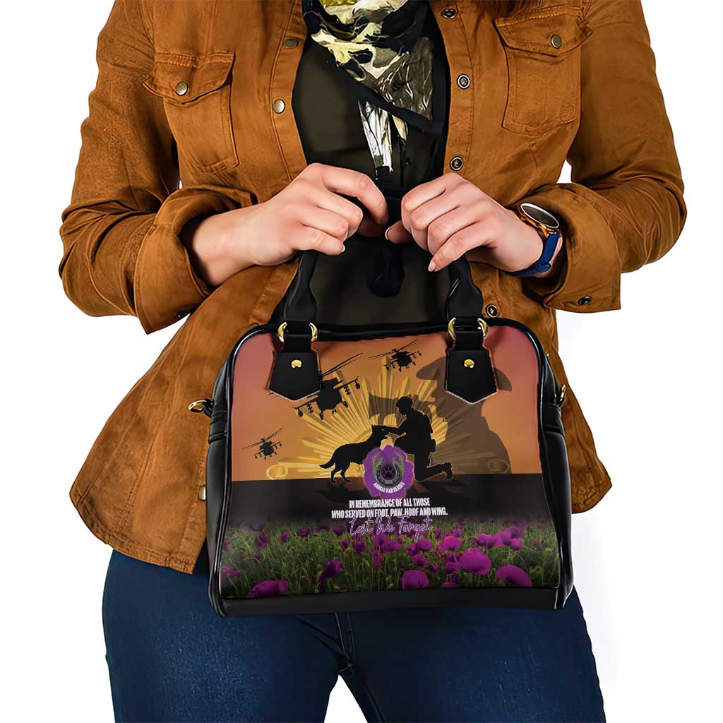 Animal War Heroes Australia ANZAC Day Shoulder Handbag We Will Always Remember Them