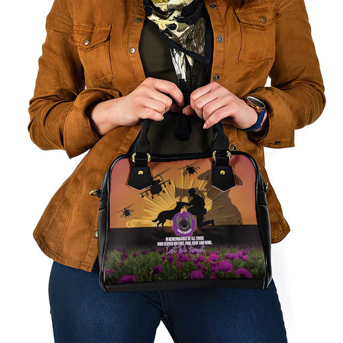 Animal War Heroes Australia ANZAC Day Shoulder Handbag We Will Always Remember Them