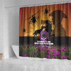 Animal War Heroes Australia ANZAC Day Shower Curtain We Will Always Remember Them
