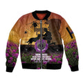 Animal War Heroes Australia ANZAC Day Sleeve Zip Bomber Jacket We Will Always Remember Them