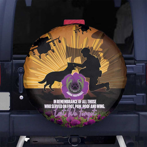 Animal War Heroes Australia ANZAC Day Spare Tire Cover We Will Always Remember Them