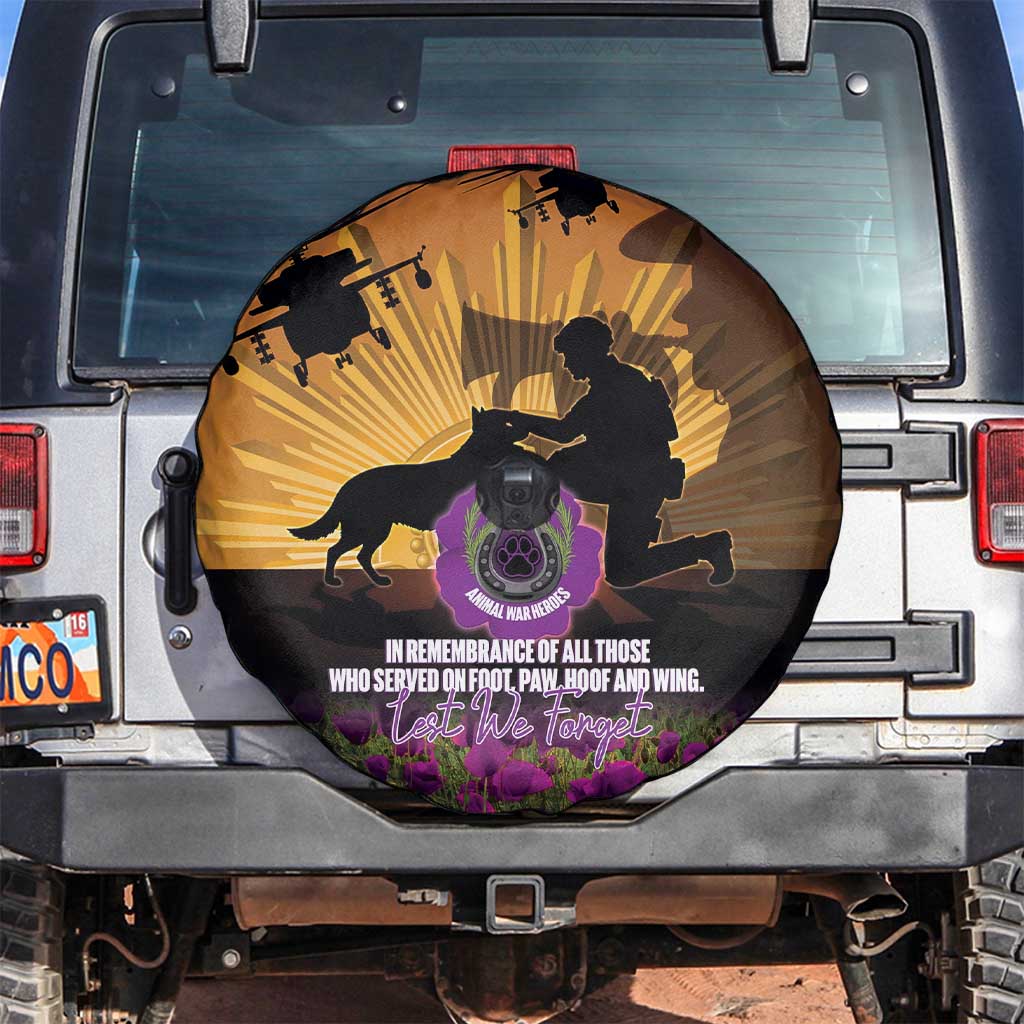 Animal War Heroes Australia ANZAC Day Spare Tire Cover We Will Always Remember Them