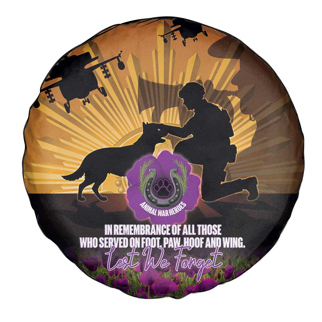 Animal War Heroes Australia ANZAC Day Spare Tire Cover We Will Always Remember Them