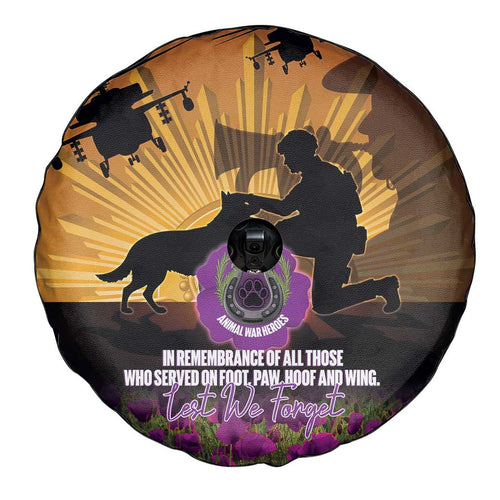 Animal War Heroes Australia ANZAC Day Spare Tire Cover We Will Always Remember Them