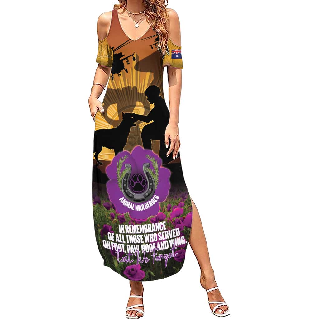 Animal War Heroes Australia ANZAC Day Summer Maxi Dress We Will Always Remember Them